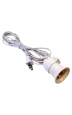 ขั้วเกลียวมีสวิตซ์ขาว 4M+สายE27