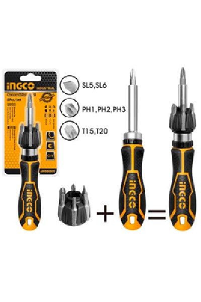 ชุดไขควง+ดอกINGCO8ชิ้น#AKISD0808